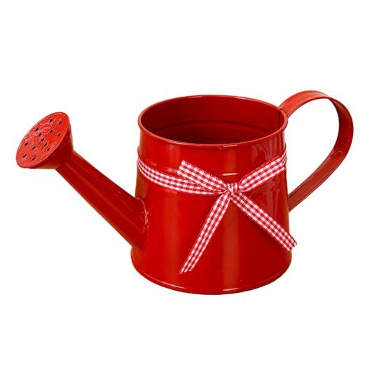 1L Mini-Gießkanne mit Schleifenverzierung Vintage Ergonomischer Griff Robuster Metall-Innen-Außen-Gartenpflanzen Blumen-Gießkanne