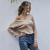 Vintage Fashion Elegant Casual Autumn Inside The Solid Color Twisted V-neck Knitted Mori Sweater Women Women