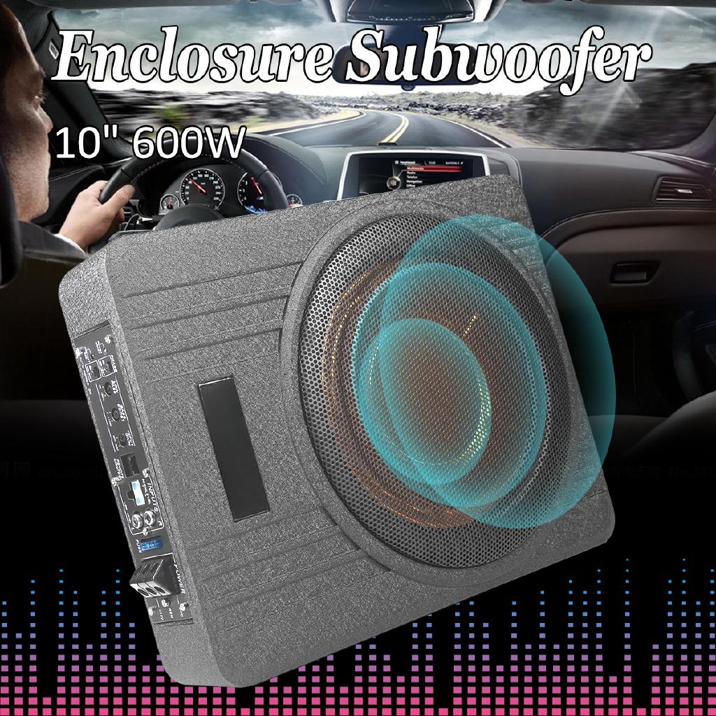 25A Car Under Seat Subwoofer Speaker Vehicle Super Slim Active Subwoofer Sub Amplifier 600W Auto Enclosed Subwoofer System New