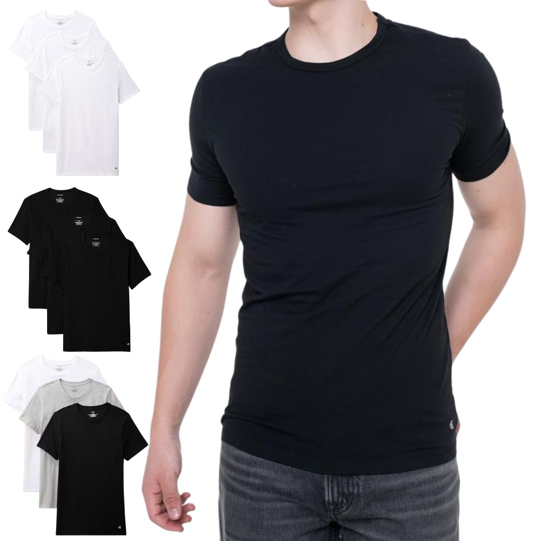 

Calvin Klein Underwear Cotton Crew Neck Shirt Men s Short-Sleeve 3-Pack (JP, Alphabet, L, Black) [Used] чёрный