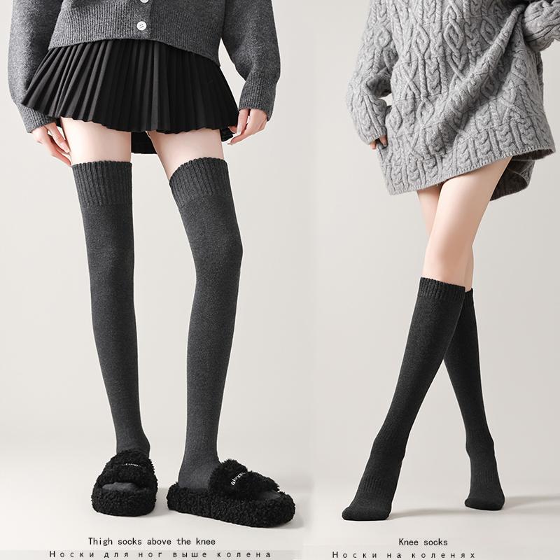 Winter Women's Long Tube Socks Thick And Warm Over The Knee Socks Knee High Socks Cold Proof Leg Knee Protection High Tube Socks