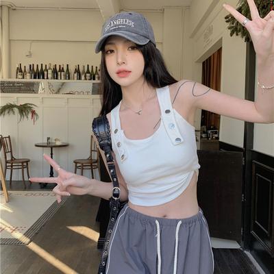 Square Collars T-shirts Sleeveless Women Sexy Tank Tops Girls Y2K Vest Street Party Wear