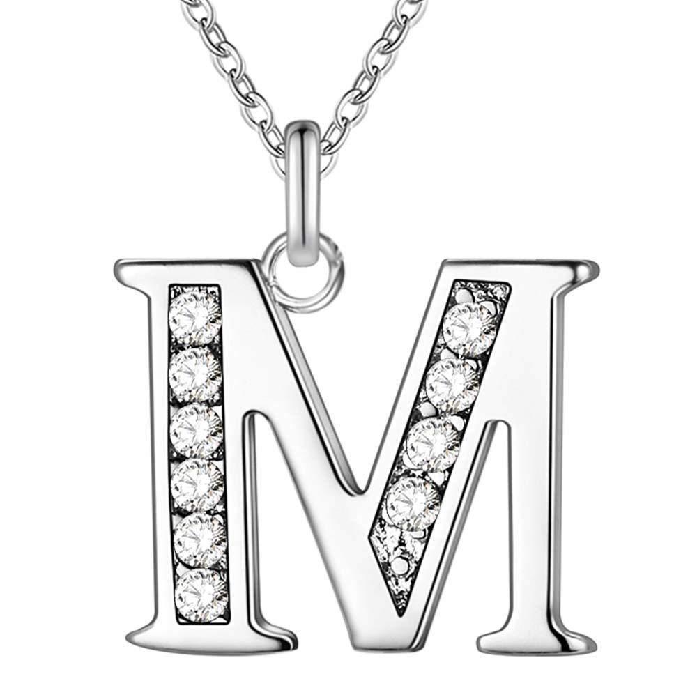 Hip-Hop Diamond Initial Necklace - Stylish 26-Letter Pendant for Men and Women
