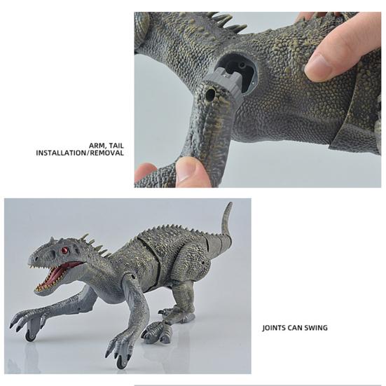 1 Set RC Dinosaur Toy 3D Eyes Lighting And Sound Simulation Walking