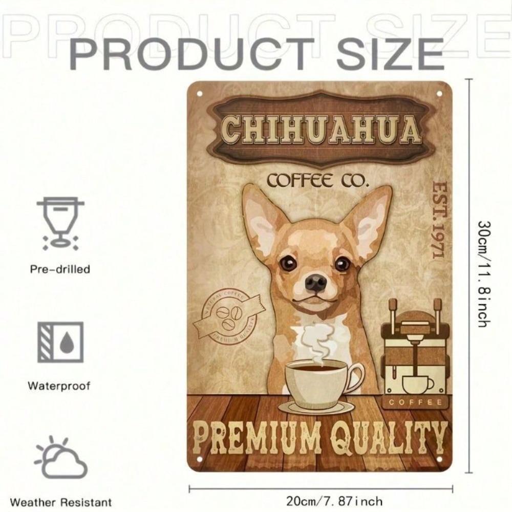 Retro Metal Sign Chihuahua Vintage Wall Art Kitchen Cafe Decor 20x25 cm