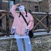 Winter Korean Loose Femme Bread Coat For Student Striped Thick Jaket Women Parkas Pink Black Outwear Clothes