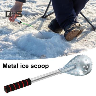 17.3inch Ice Fishing Skimmer Scoop Stainless Steel Ice Fishing Gear Hole Scoop for Easy Removing Slush Snow And Ice