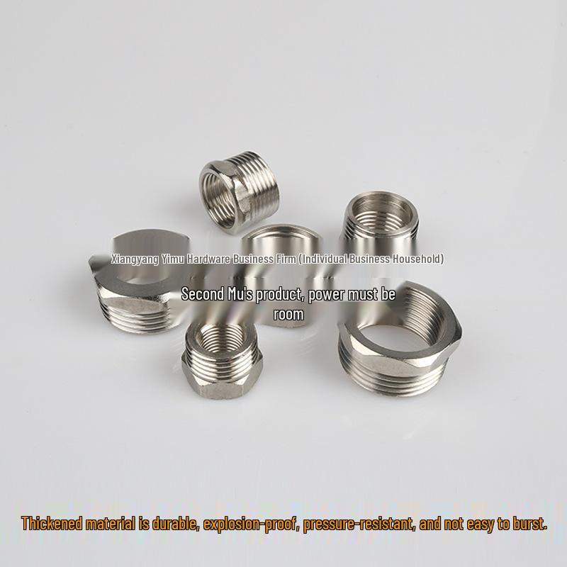 304 Stainless Steel Reducing Nipple, Male/Female, Thickened, 6-Point to 4-Point, 4-Point to M14 Pressure Gauge Adapter