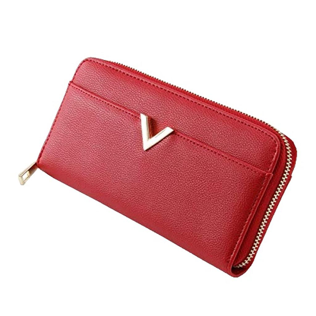 Alto Rose Long Wallet with V-shaped Metal Fittings, Sister, 160055-09, Red
