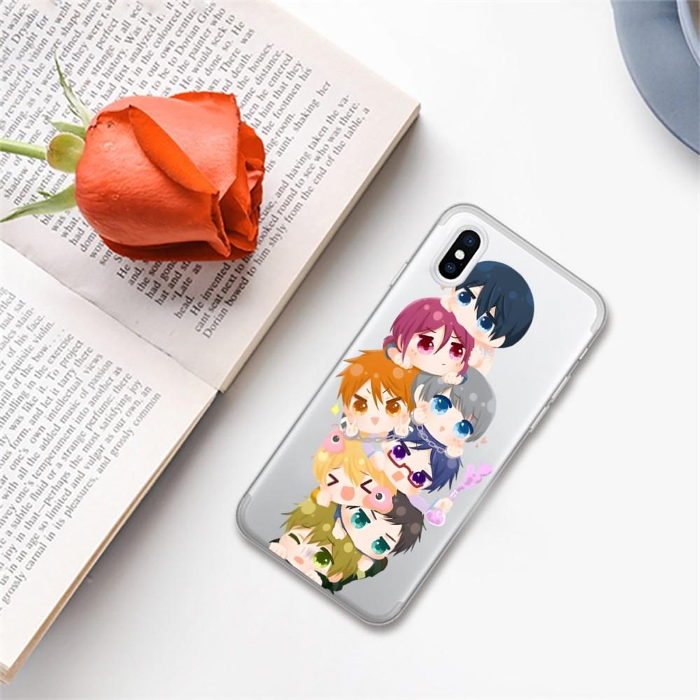 Free anime Phone Case For iPhone 15 14 13 12 11 Pro Max Mini X Xs XR 6 7 8 Plus SE 2020 Transparent Case