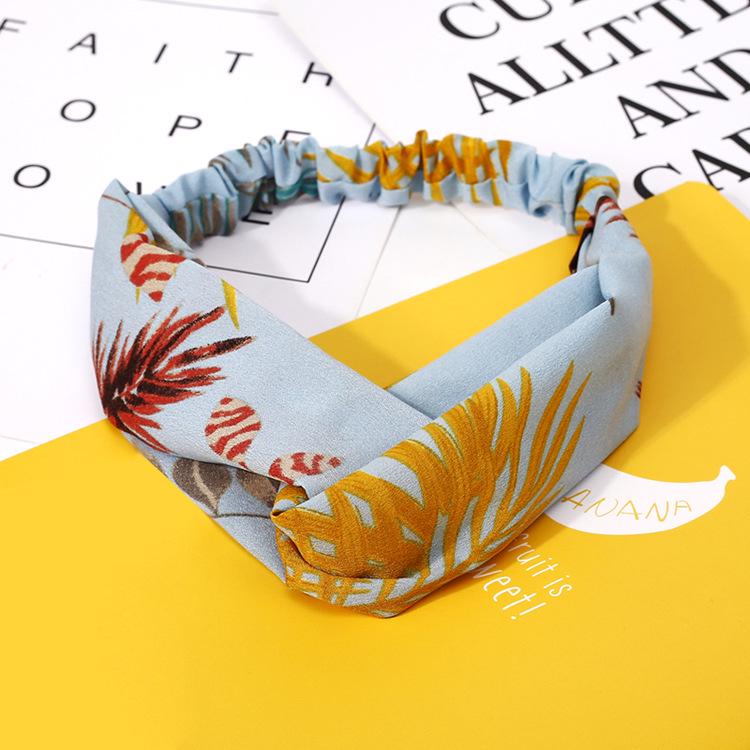 Kvinners Pannebånd Mote Jenter Bohemsk Trykt Kryss Hårbånd Vintage Turban Hårstrikker Bandana Hodeplagg Tilbehør scrunchie