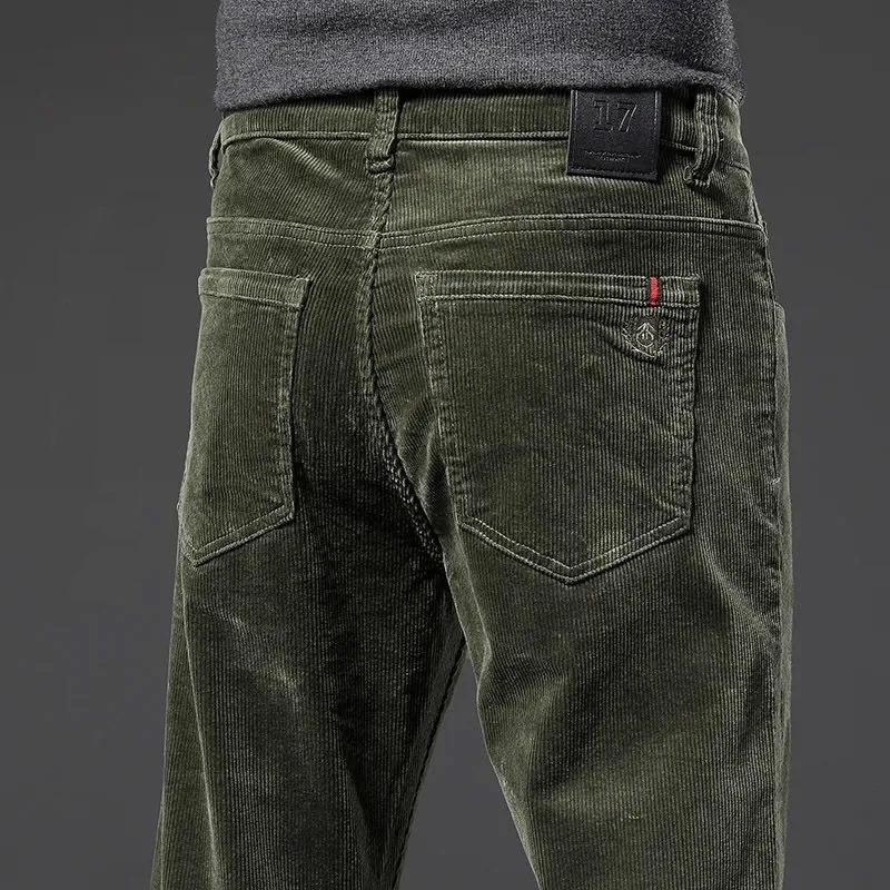 Corduroy Jeans Men's Middle-aged High-end Loose Straight Large Size Casual Men's Pants Autumn Business Long Pants Men