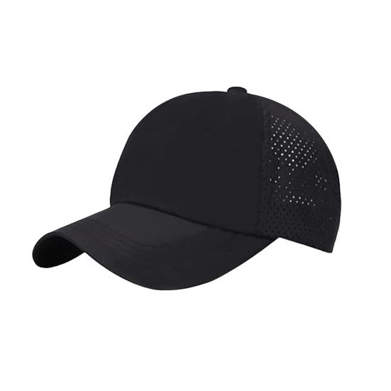 Women Baseball Cap Quick-Drying Sun Ponytail Design Adjustable Elastic Straps Hat Criss-Cross Baseball чёрный