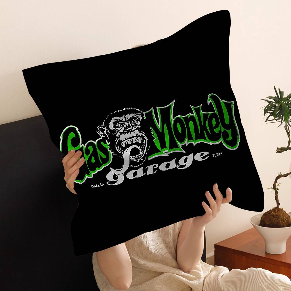 Gas Monkey Garage Logo Personalized Pillow Cover Kids Bedroom Wild Party Decor Pillowcase Kid Birthday Shower Gift
