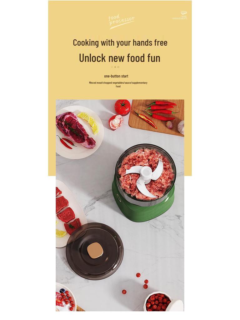 Wireless Multifunctional Kitchen Machine: Electric Meat Grinder, Garlic Pounder, and Baby Food Maker