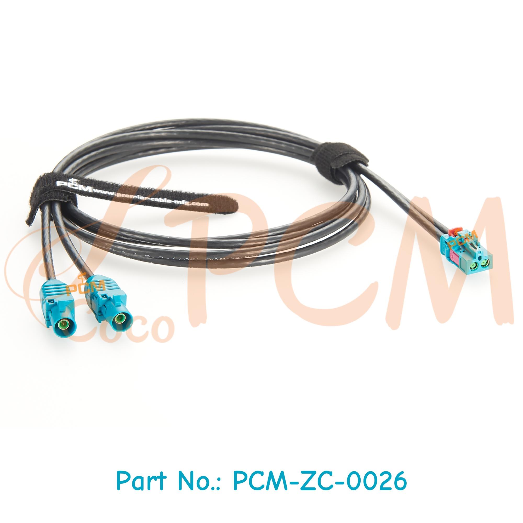 2 in 1 TE MATE-AX Mini FAKRA Splitter Cable Dual Port Mini FAKRA to FAKRA Automotive RF Coaxial Extension Cable for Car Cameras 1m