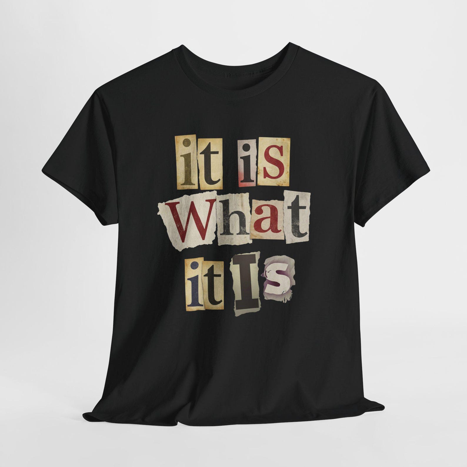 It Is What It Is Funny Text T Shirt Minimalist Letter Print Streetwear Graphic Tee S
