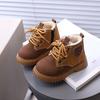 Children  Boots Winter Thickened Boys Girls Anti Slip Warm Leather Boots Side Zipper Solid Color Kids Casual Shoes I01291