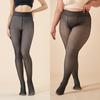 Sheer Plus Size Leggings and Fleece Female Flight Attendant Grey Bare Legs Thick Pantyhose