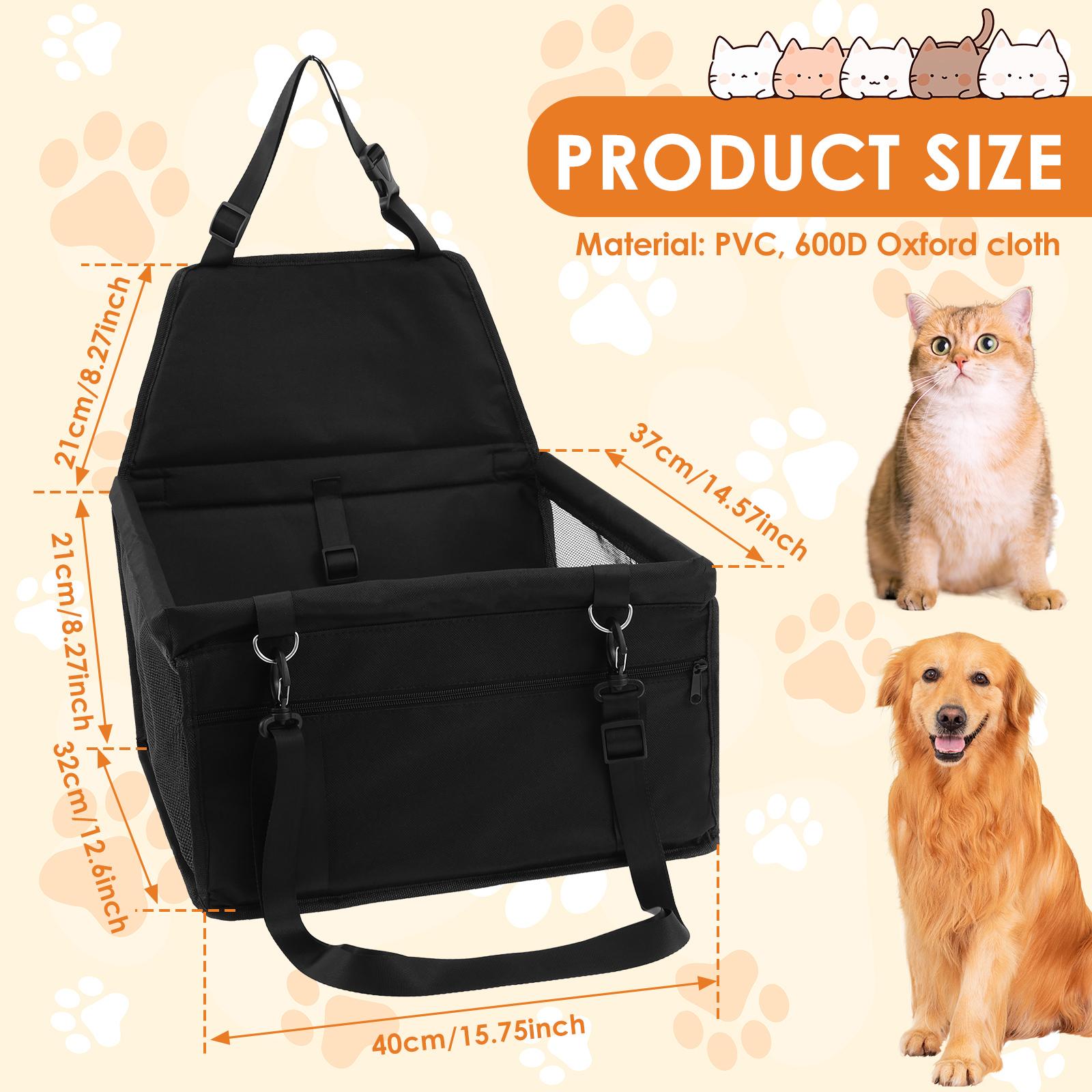 

Car Pet Booster Seat Oxford Cloth Dog Car Seat with Adjustable Strap Large Capacity Car Dog Bag Portable Travel Pet Supplies 1Pc чёрный