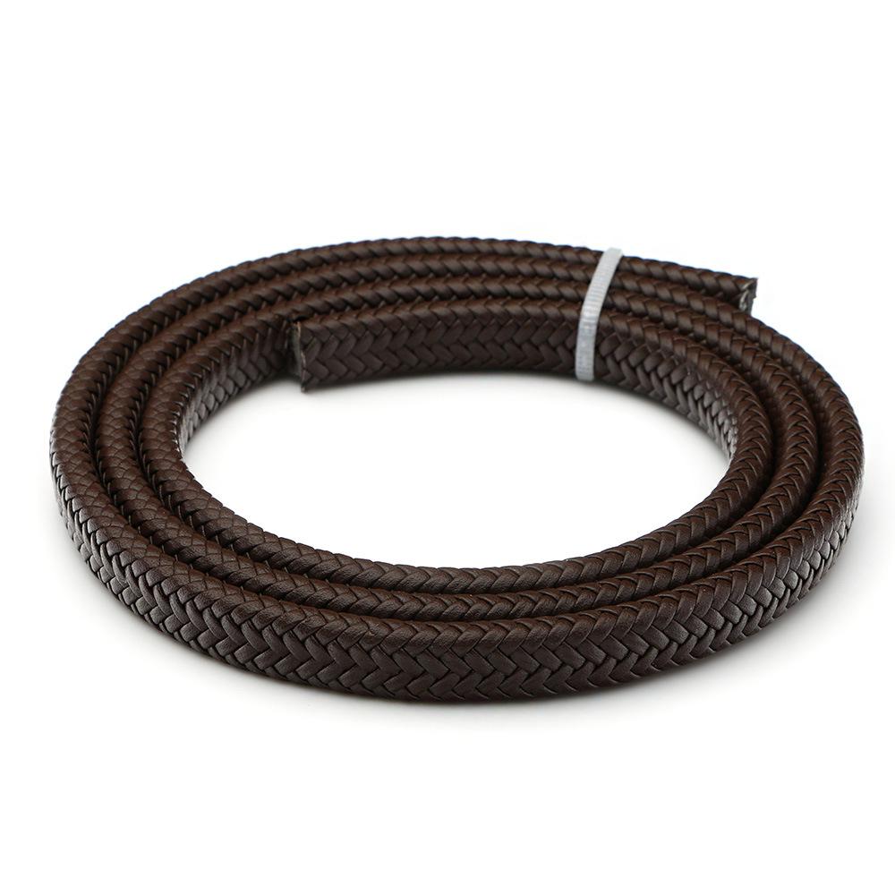 12x6mm Braided Flat Cowhide Leather Cord for Bracelets & Necklaces