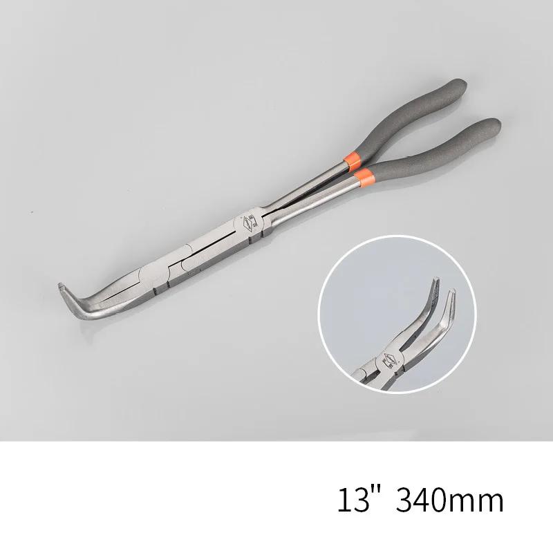 13 In Clești Multifuncționali cu Vârf Ascuțit Clești Multi-articulați cu Mâner Lung Oțel Carbon Unelte de Reparații Pentru Industrie 45 90° Formă O