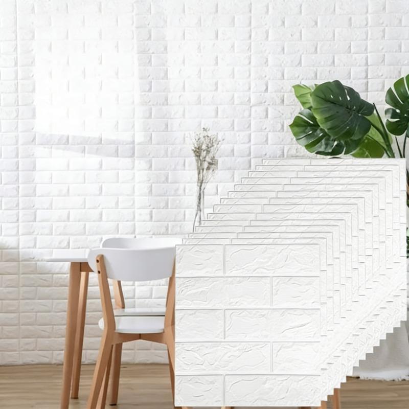 Retro solid color anti fouling 38.5X35cm 3D self-adhesive bedroom wall sticker waterproof wallpaper