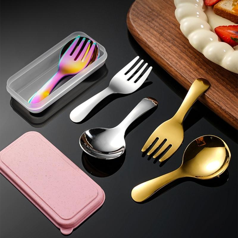 Portable Stainless   Spoon Fork Set Ideal For Picnics Office Dorm Dishwasher Safe