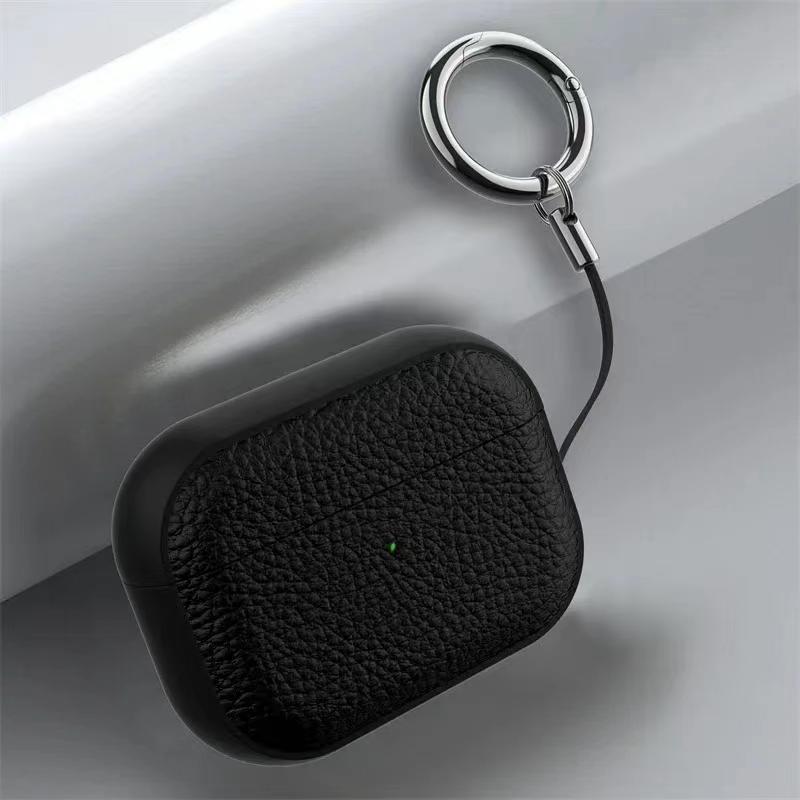 Litchi Leather Case For AirPods 4 3 2 1 Business Earphones Cases For Apple AirPods Pro 1st 2nd Gen Cover Headset Shell With Hook