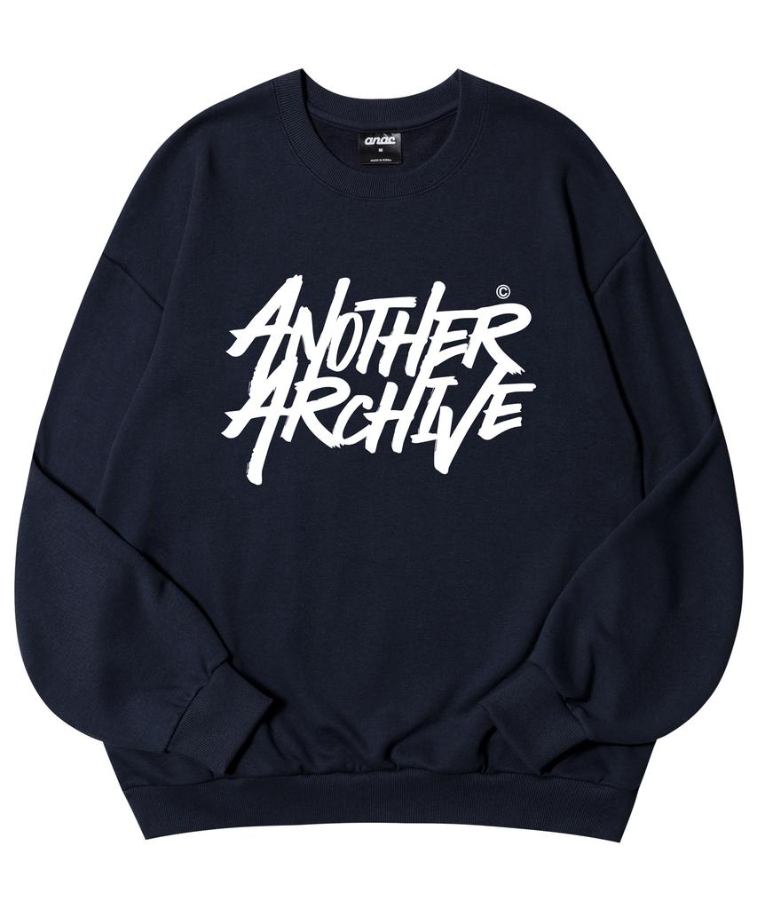 ANOTHER ARCHIVE Graffiti Oversized Sweatshirt_Navy