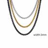 Stainless Steel Wheat Chain Necklace for Men Boys,3mm Silver Gold Black Color Chain Link Collars,Rock Punk Jewelry Gift