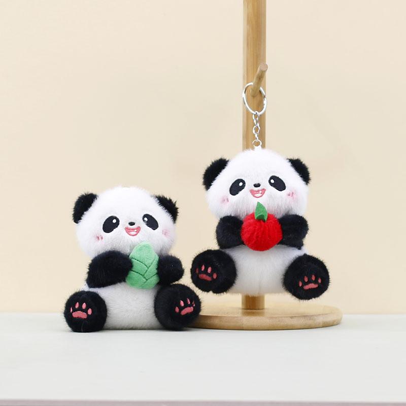 Adorable Cute Panda Plush Keychain Doll Soft Cuddly Stuffed Animal Pendant