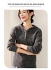 Women's 100% Pure Wool Half-Zip Hooded Sweater with Gold Buttons - New Autumn/Winter Fashion