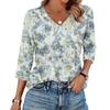 Women's V Neck 3/4 Sleeve Tops Casual T Shirts Basic Summer Tees Loose Fit Fall Pullover Tunic