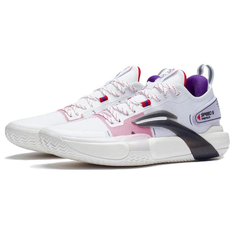 Li-Ning Speed 9 Premium Men's Low Top Basketball Shoes White Purple ABAS071-2