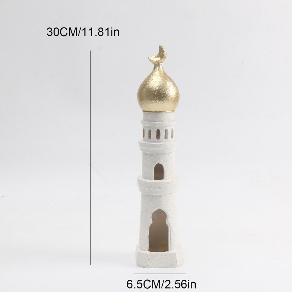 Mosque Statue Decorative Muslim Kaaba Dome Mosque Islamic Desktop Sculpture Ornament Table Car Decor Crafts Gifts