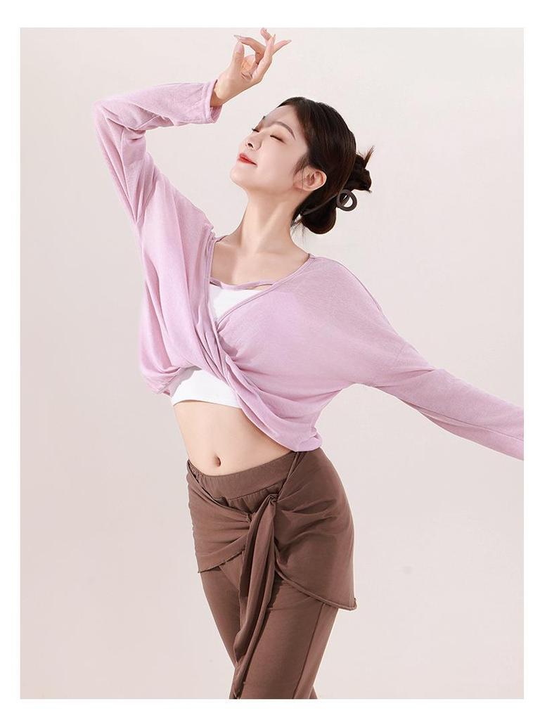 Oboustranný dámský gázový top na tanec a cvičení jógy