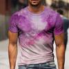 Boutique Summer Sports Fitness Breathable Men's Undershirt Short Sleeve 3D Graffiti Printed Round Neck Casual T-Shirt Hot Sale