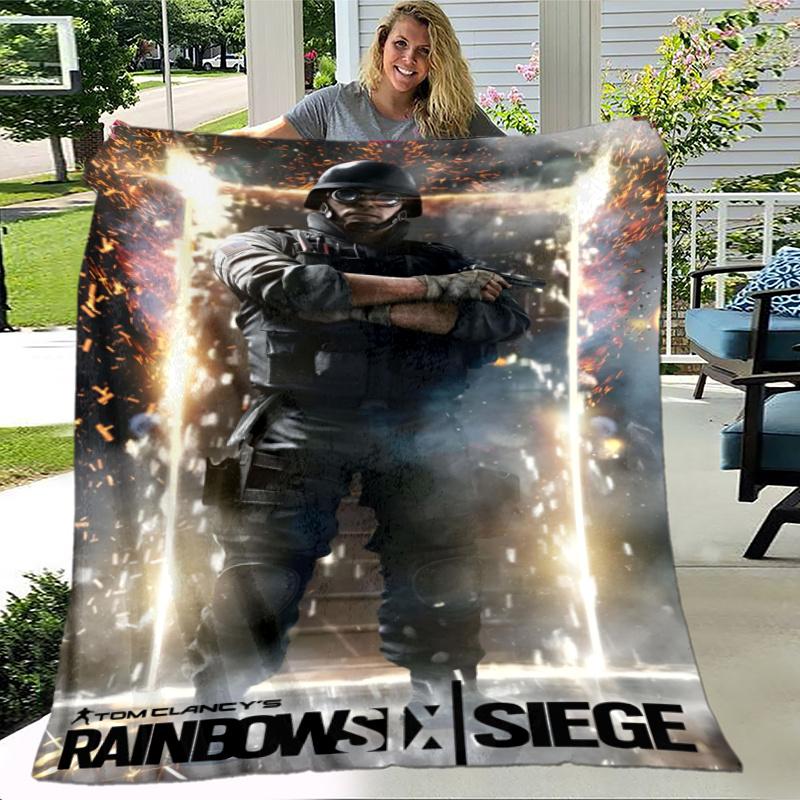 Rainbow Six Siege Theme Printed Blanket,Perfect for Couch, Bed, Travel & Outdoor Use | Machine Washable, Cozy & Durable.