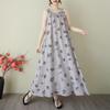 Sleeveless Plus Size Cotton Vintage Floral New In Dresses for Women Casual Loose Long Summer Dress