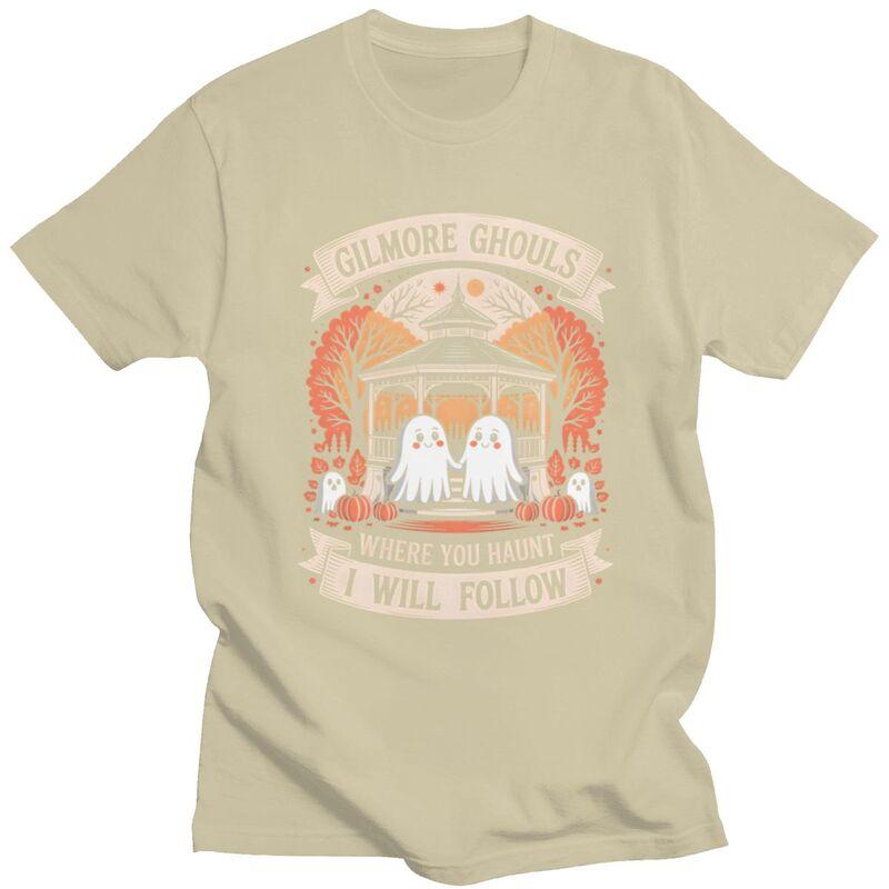 Gilmore Ghouls Where You Haunt I Will Follow T Shirt Unisex Short Sleeves Halloween Tee Shirt Loose Fit Pure Cotton Tee Tops