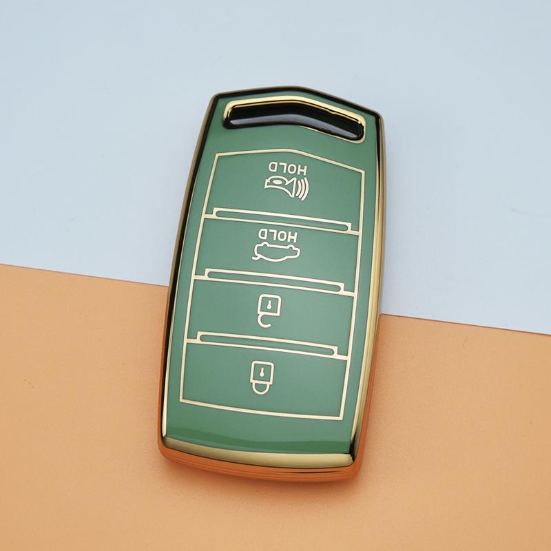 4 tasten TPU Auto Schlüssel Fall Abdeckung Shell Fob Halter für Hyundai Genesis G70 G80 G90 2017-2020 Auto schutz Zubehör