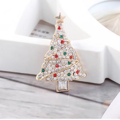Weihnachten Vollbunt Strassstern Baum Broschen Anstecker Exquisite Weihnachtsbaum Pflanze Abzeichen Feiertagsschmuck Für Frauen Männer Geschenke