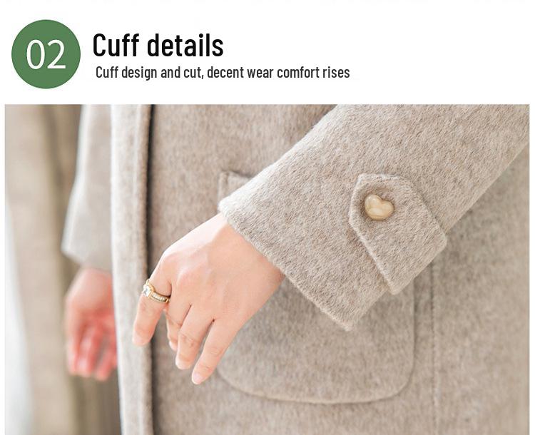 Mother's High-End Wool Coat for Middle-Aged & Elderly Women - Double-Sided, Mid-Length, Autumn/Winter Lapel Jacket