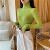 Casual Solid Basic Knitted Blouse Women Elegant Turtleneck Long Sleeve Tunic Auturm Bottoming Pullover Tops  new