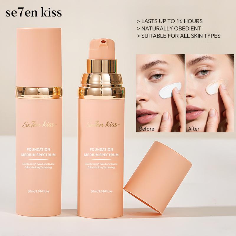 Se7en Kiss Color-Changing Foundation: Moisturizing & Concealing with Temperature-Adaptation 30ml