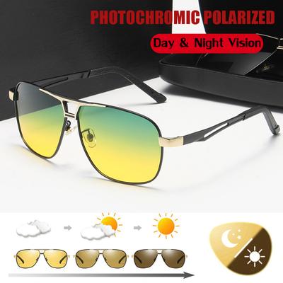 Polarized Photochromic Night Vision Sunglasses Outdoor Protective Goggles Day And Night UV400 Lens Men's Driving Sun Glasses