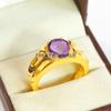 Amethyst Oval Cut With 925 Sterling Silver Gold Plated Ring For Men's #A673 JL375658841960