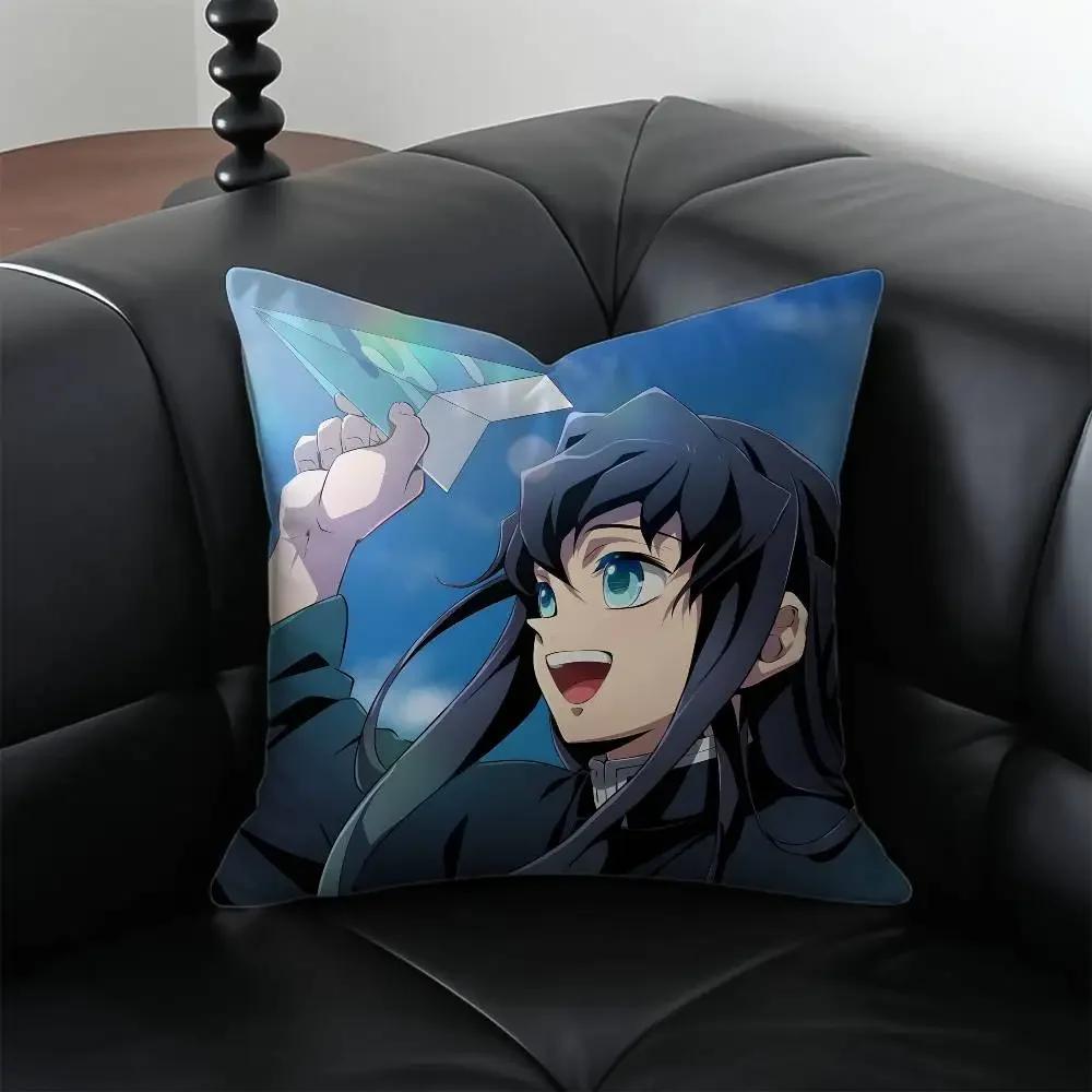 Muichiro Tokito Anime Demon Slayer Pillow Case Skin-Friendly And Comfortable Fabric Pillowcase Lnvisible Lilky Zipper