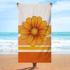 Retro Boho Flower Striped Beach Towel Minimalist Floral Art Print Quick Dry Absorbent Sand-Free Towel for Summer Beach Daily Use